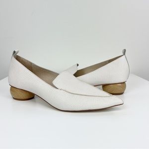 Jeffery Campbell Viona wooden carved heel pointed toe loafers 9